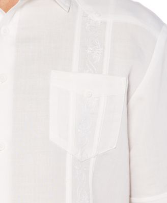 Short-Sleeve Embroidered Guayabera Shirt