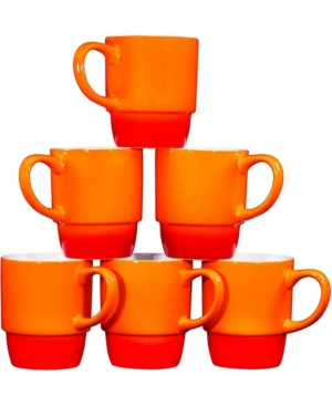 Bruntmor Large-Sized 18 oz Stacking Coffee Mug Set of 6