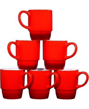 Bruntmor Large-Sized 18 oz Stacking Coffee Mug Set of 6