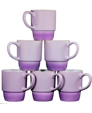 Bruntmor Large-Sized 18 oz Stacking Coffee Mug Set of 6