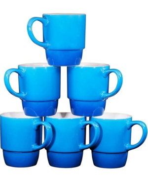 Bruntmor Large-Sized 18 oz Stacking Coffee Mug Set of 6