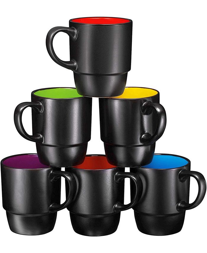 Bruntmor  Coffee Mug Set Set Of 6 Large-Sized 16 Ounce Ceramic Coffee Mugs  