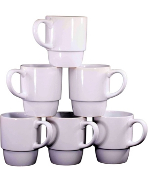Bruntmor Large-Sized 18 oz Stacking Coffee Mug Set of 6