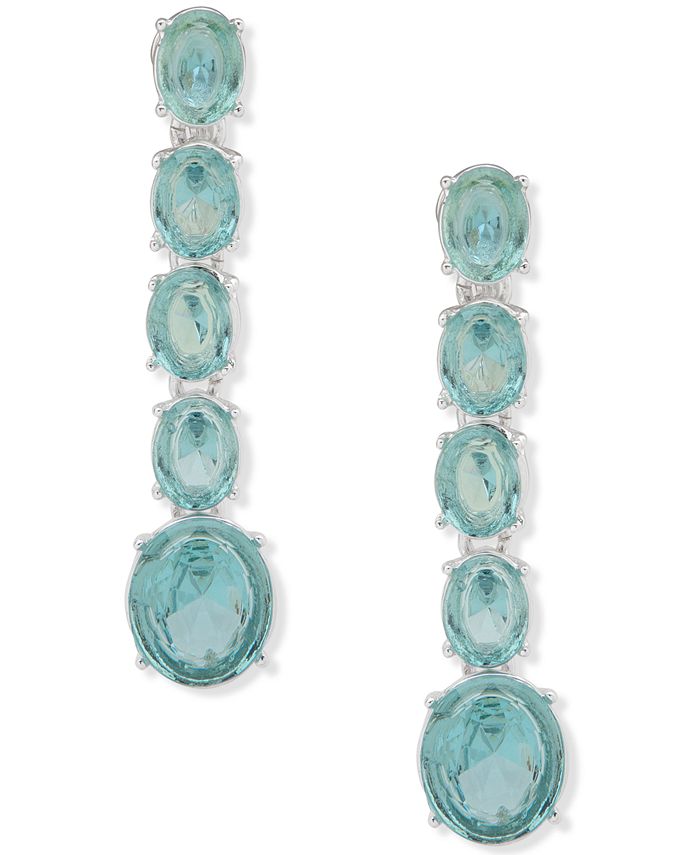 Lauren Ralph Lauren SilverTone Colored Oval Crystal ClipOn Linear