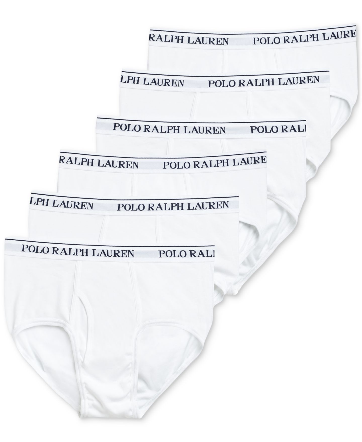 Трусы-брифы Classic-Fit для мужчин, 6 шт. — Polo Ralph Lauren, цвет: Белый — фото 1