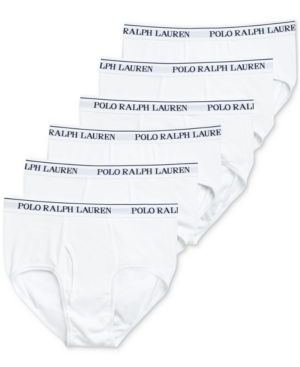 Polo Ralph Lauren Men's 6-Pack White Midrise Briefs