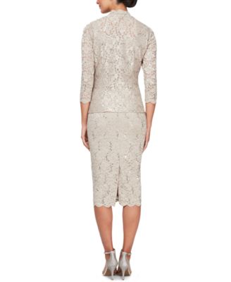2-Pc. Lace Jacket & Midi Dress Set