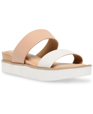 Dv Dolce Vita Nilo Two-band Sport Slides Women's Shoes In Nude Multi