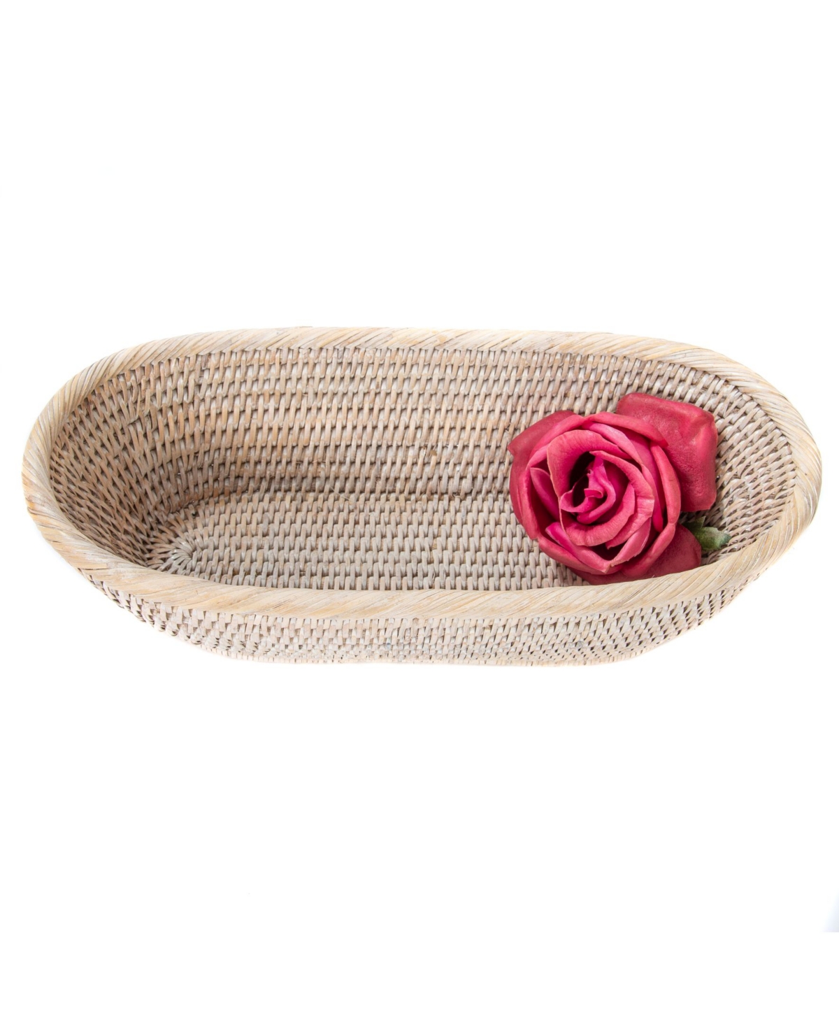 Artifacts Rattan Oval Bread Basket - Off-White