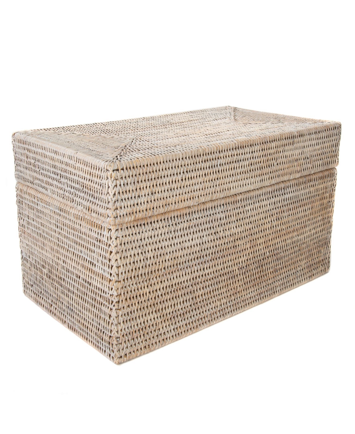 Shop Artifacts Trading Company Artifacts Rattan Rectangular Hinged Chest In Off-white