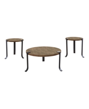 Furniture of America Burford Round Coffee Table Set 3 Piece