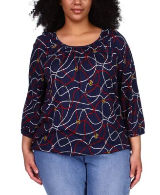 black peasant top plus size