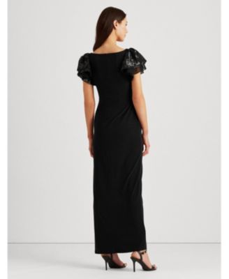 ralph lauren flutter sleeve gown