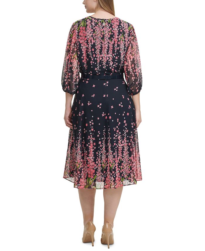 Tommy Hilfiger Plus Size Floral-Print A-Line Dress - Macy's