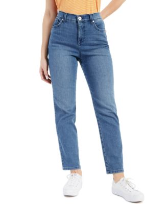 Style & Co Petite High-Rise Natural Straight Leg Jeans, Created for ...