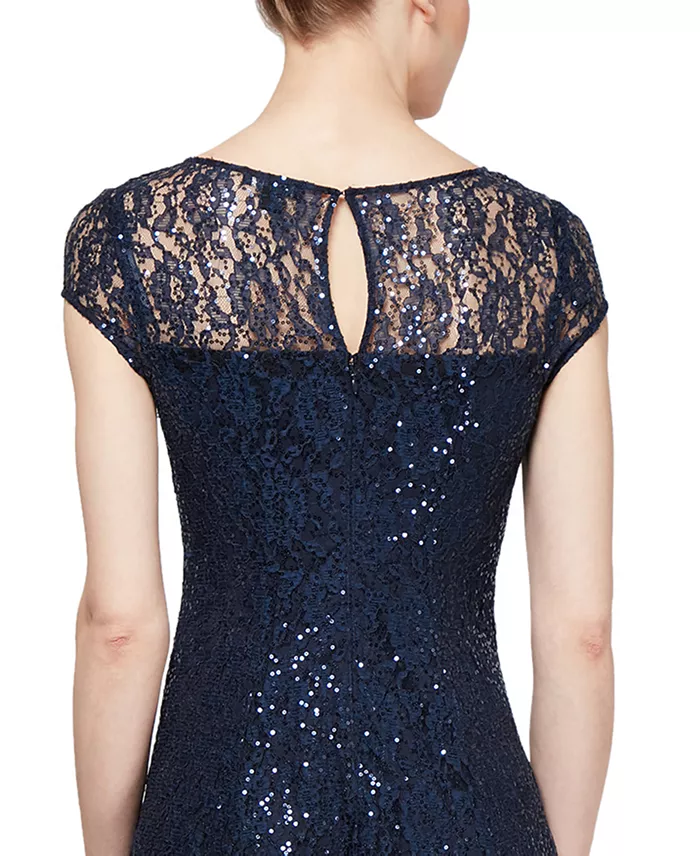 Women's Sequined Lace Midi Dresses - thumbnail 3