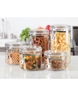 Oggi - Clamp-Top Acrylic Food Storage Canisters, Set of 5