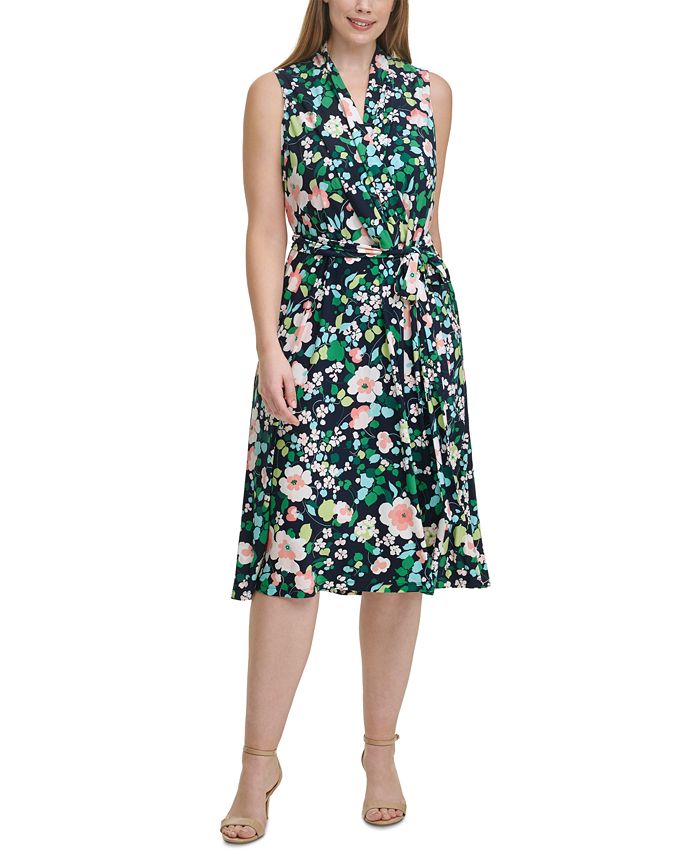 Tommy Hilfiger Plus Size Floral-Print Jersey Midi Dress - Macy's