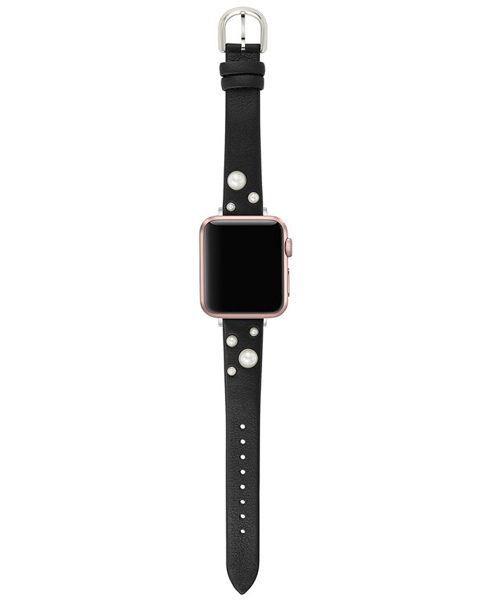 kate spade new york Black Leather Strap for Apple Watch® Macy's