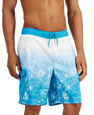 Club Room - Men's Regular-Fit Quick-Dry Ombr&eacute; Floral-Print 9" Board Shorts