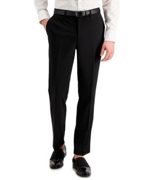 Inc International Concepts Men's Slim-fit Black Solid Suit Pants, Created For Macy's In Deep Black