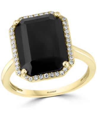 EFFY Collection EFFY® Diamond (1/6 ct. t.w.) & Onyx (14 x 10mm