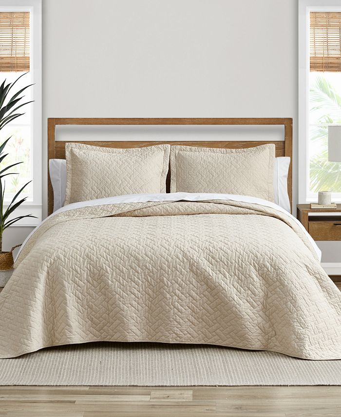 Tommy Bahama Home Tommy Bahama Solid Raffia Quilt Set, Full/Queen - Macy's