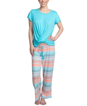 Muk Luks Cloud Knit Cropped Pants Lounge Set