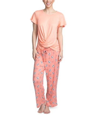 Muk Luks Cloud Knit Cropped Pants Lounge Set