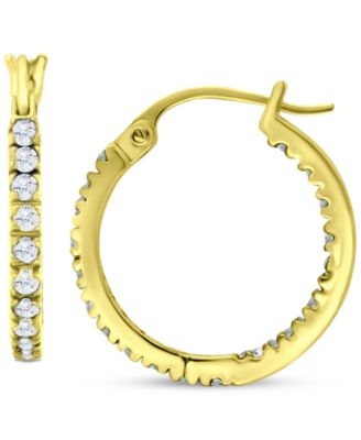 Giani Bernini - Sterling Silver Earrings, Cubic Zirconia Hoop Earrings (3/4 ct. t.w.)