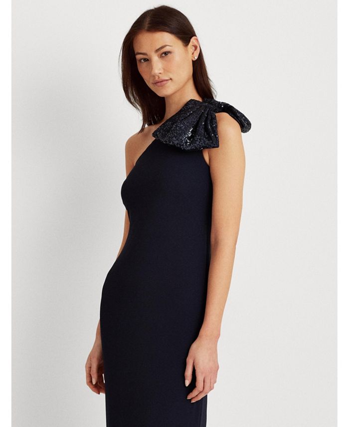 ralph lauren crepe sleeveless gown