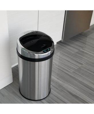 30 Liter / 8 Gallon Stainless Steel Round Sensor Kitchen Trash Can with AbsorbX Odor Filter