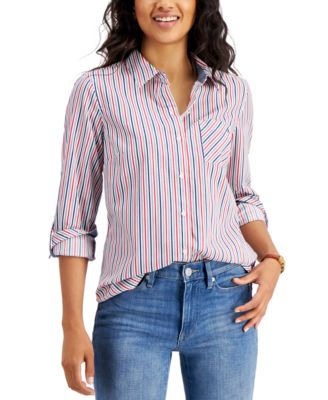 Tommy Hilfiger - Cotton Striped Roll-Tab Shirt