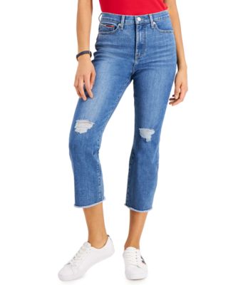 Tommy Jeans Ripped Cropped Jeans & Reviews - Jeans - Women - Macy's