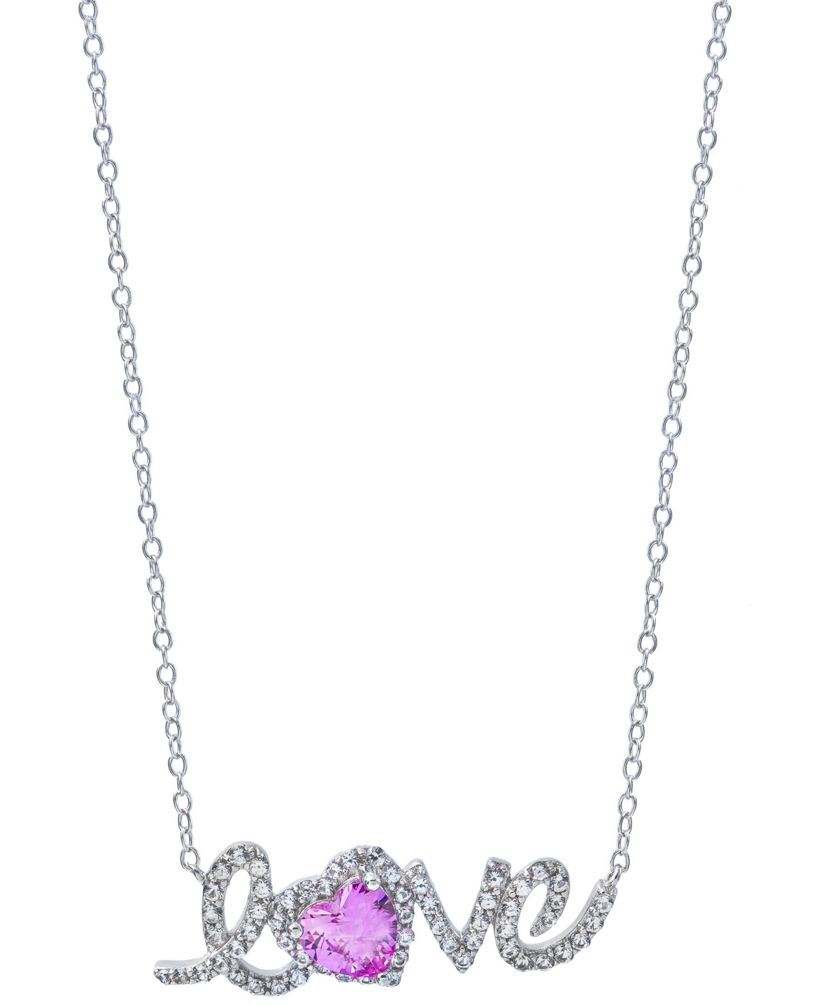 Macy's Women's 'Love' Necklace in Sterling Silver | Smart Closet
