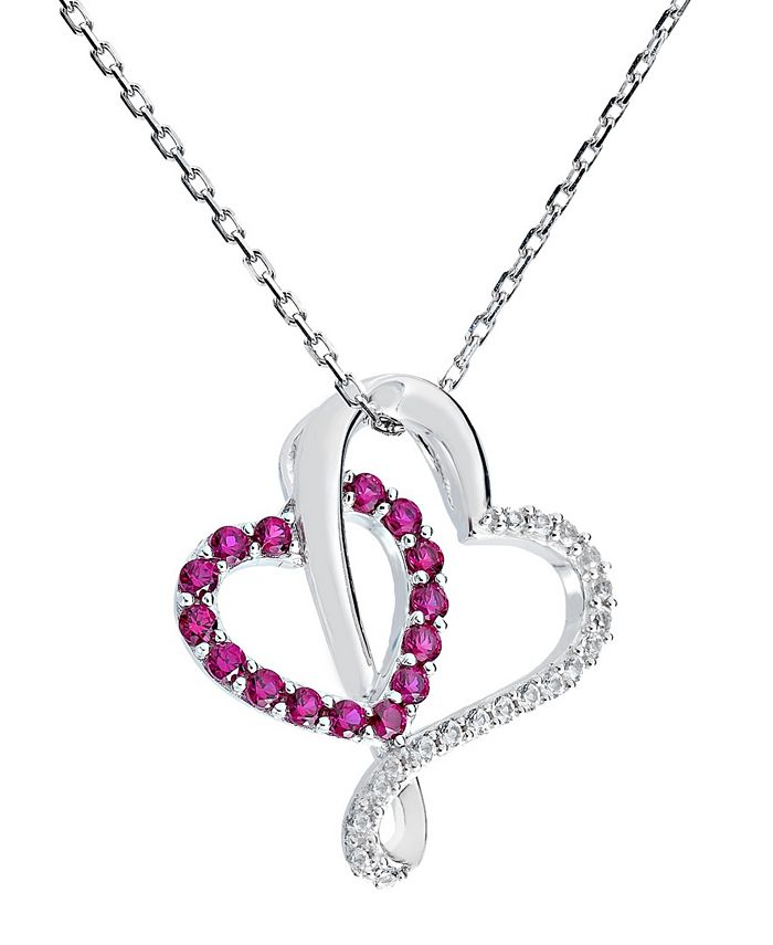 Macy's silver heart necklace sale