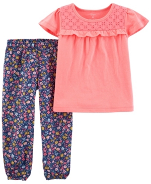 Carter's Toddler Girls 2 Piece Jersey Tee Pull-On Pant Set