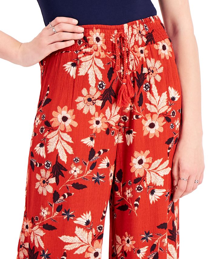 orange smocked waist pants