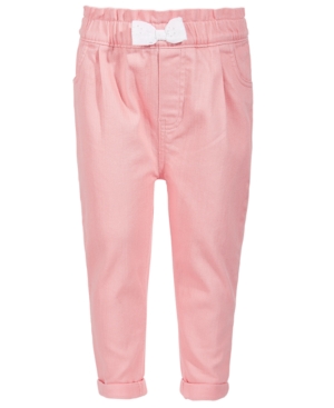 First Impressions Baby Girls Pink Denim Bow Jeans Created for Macy's