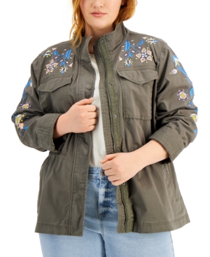 Style & Co Plus Size Embroidered Jacket Created for Macy's