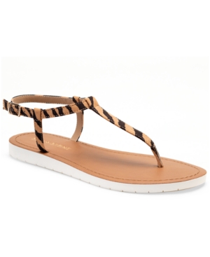 Sun + Stone Kristi T-Strap Flat Sandals Created for Macy's Women's Shoes