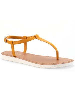 Sun + Stone Kristi T-Strap Flat Sandals Created for Macy's Women's Shoes