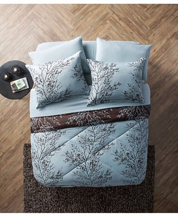 VCNY Home - Blue & Chocolate Leaf Comforter Set Collection