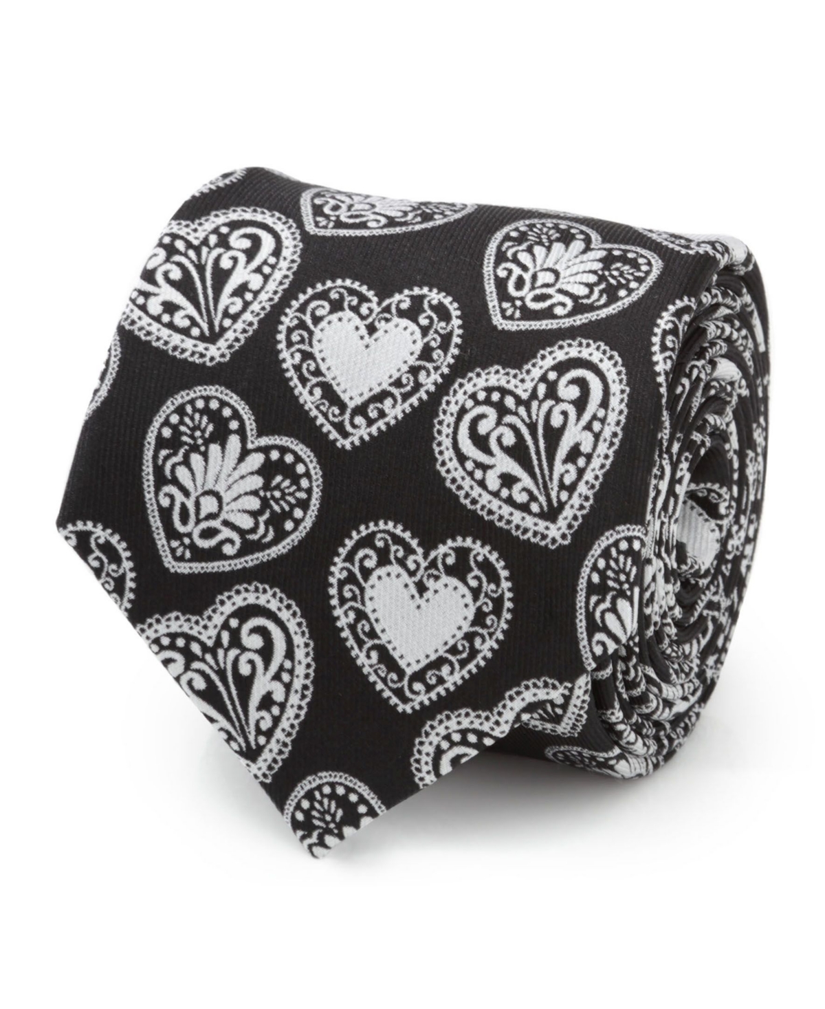 Men's Paisley Heart Tie - White
