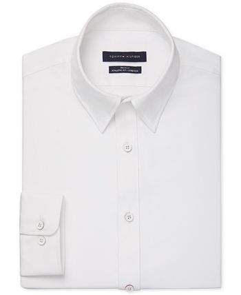 Tommy Hilfiger - Men's Fitted Non-Iron Performance Stretch Solid No-Tuck Dress Shirt