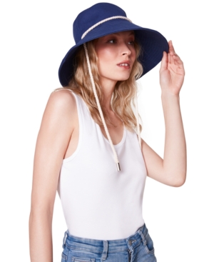 Steve Madden Canvas Wide-Brim Bucket Hat With Rope Detail