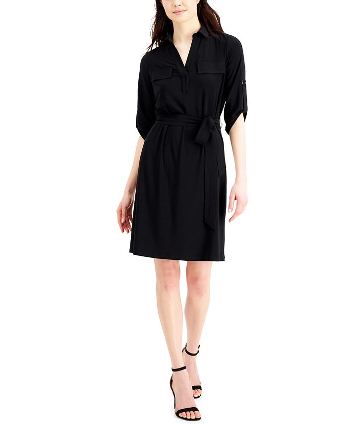 Anne Klein Belted Shirtdress - Macy's