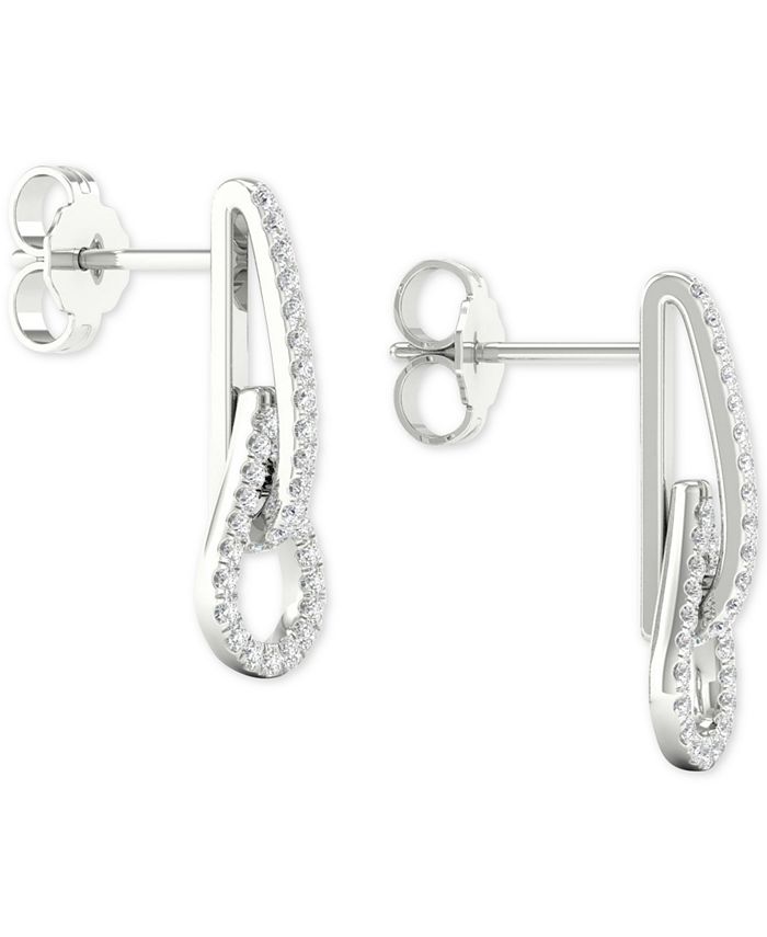 Macy's Diamond Drop Earrings ( 1/4 ct. t.w.) in Sterling Silver Macy's