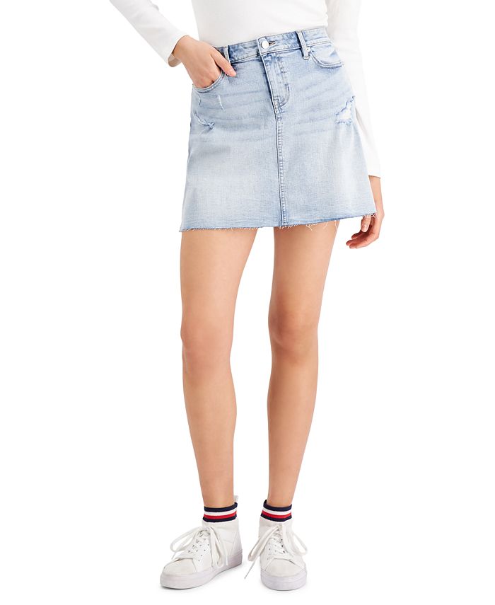 Tommy Jeans Distressed Denim Skirt - Macy's