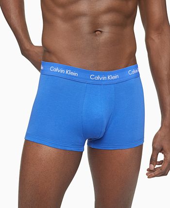 Calvin Klein Men's Modern Cotton Stretch 3-Pack Low Rise Trunk, Black,  Palace Blue, Vanilla Ice, X-Large : : Clothing, Shoes & Accessories